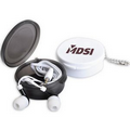 Ear Buds in Round Travel Case